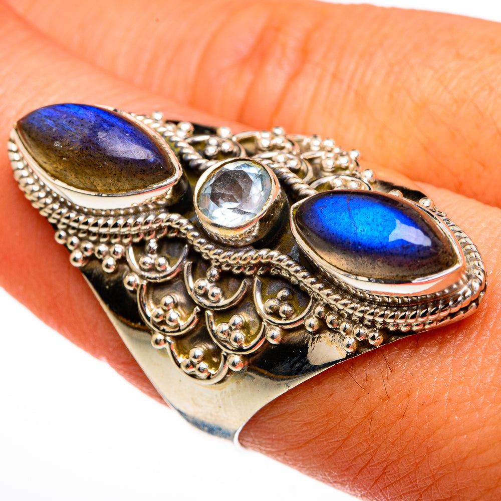 Labradorite Rings handcrafted by Ana Silver Co - RING78108
