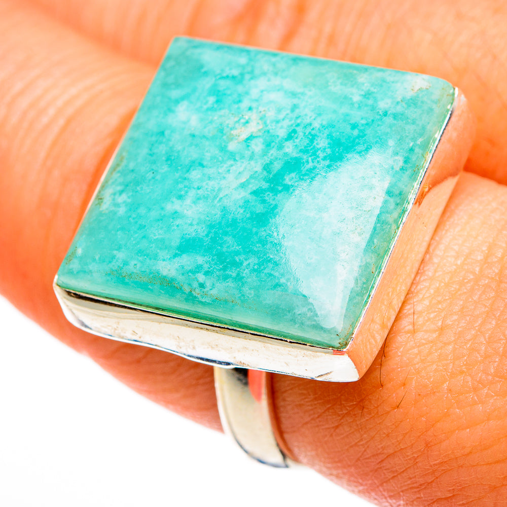Peruvian Amazonite Rings handcrafted by Ana Silver Co - RING78115