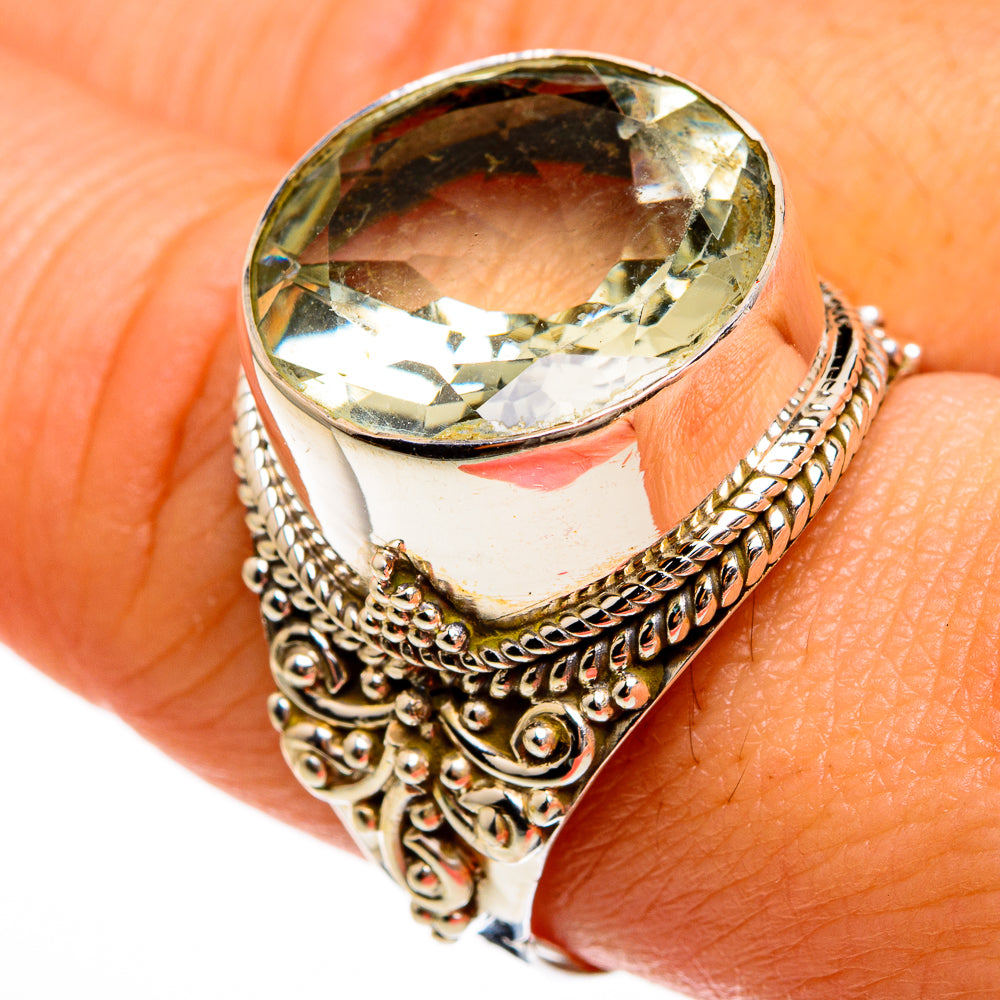 Green Amethyst Rings handcrafted by Ana Silver Co - RING78116
