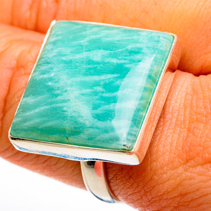 Peruvian Amazonite Rings handcrafted by Ana Silver Co - RING78153