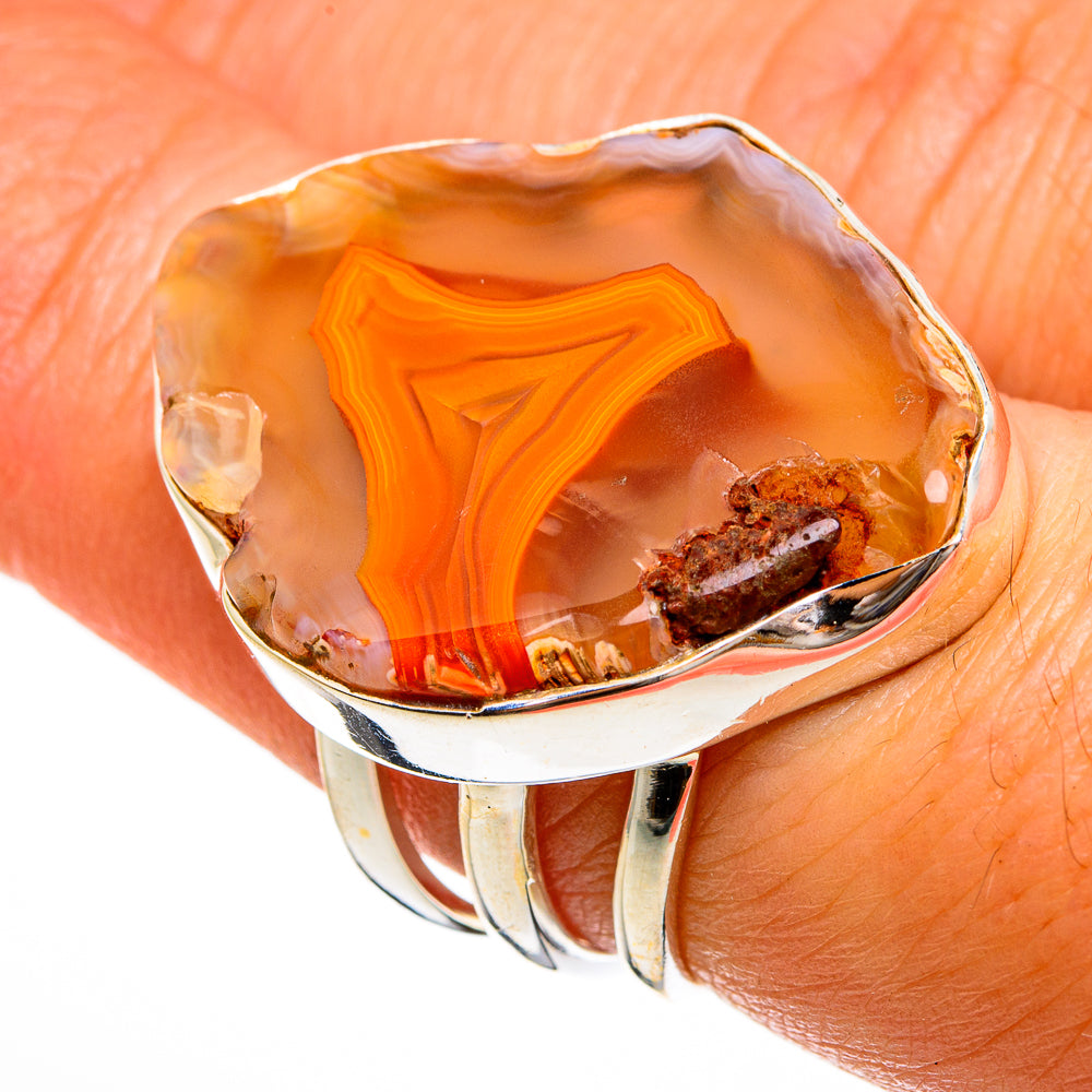 Orange Geode Slice Rings handcrafted by Ana Silver Co - RING78164