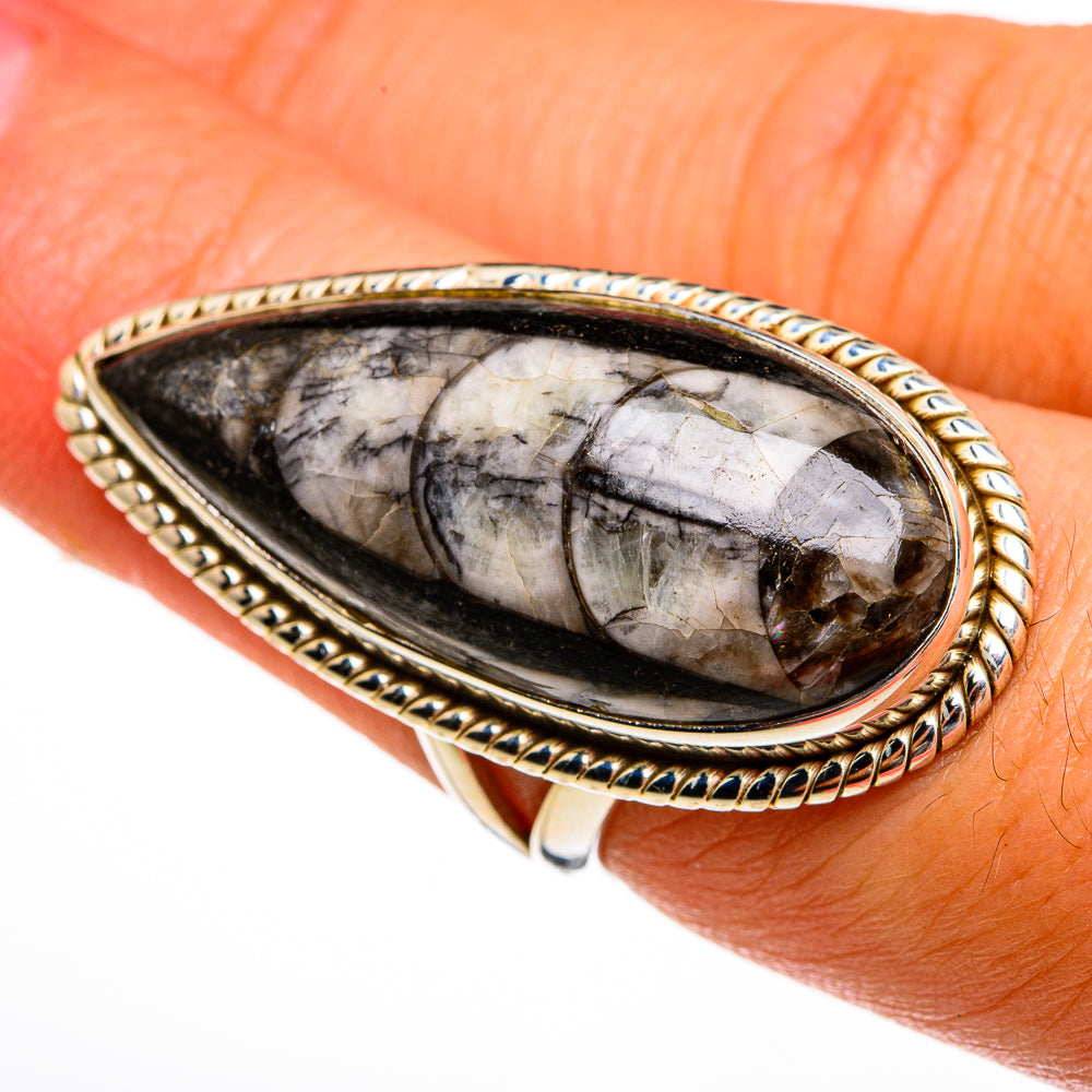 Orthoceras Fossil Rings handcrafted by Ana Silver Co - RING78168