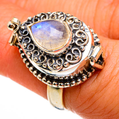 Rainbow Moonstone Rings handcrafted by Ana Silver Co - RING78170