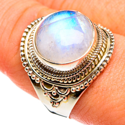 Rainbow Moonstone Rings handcrafted by Ana Silver Co - RING78206
