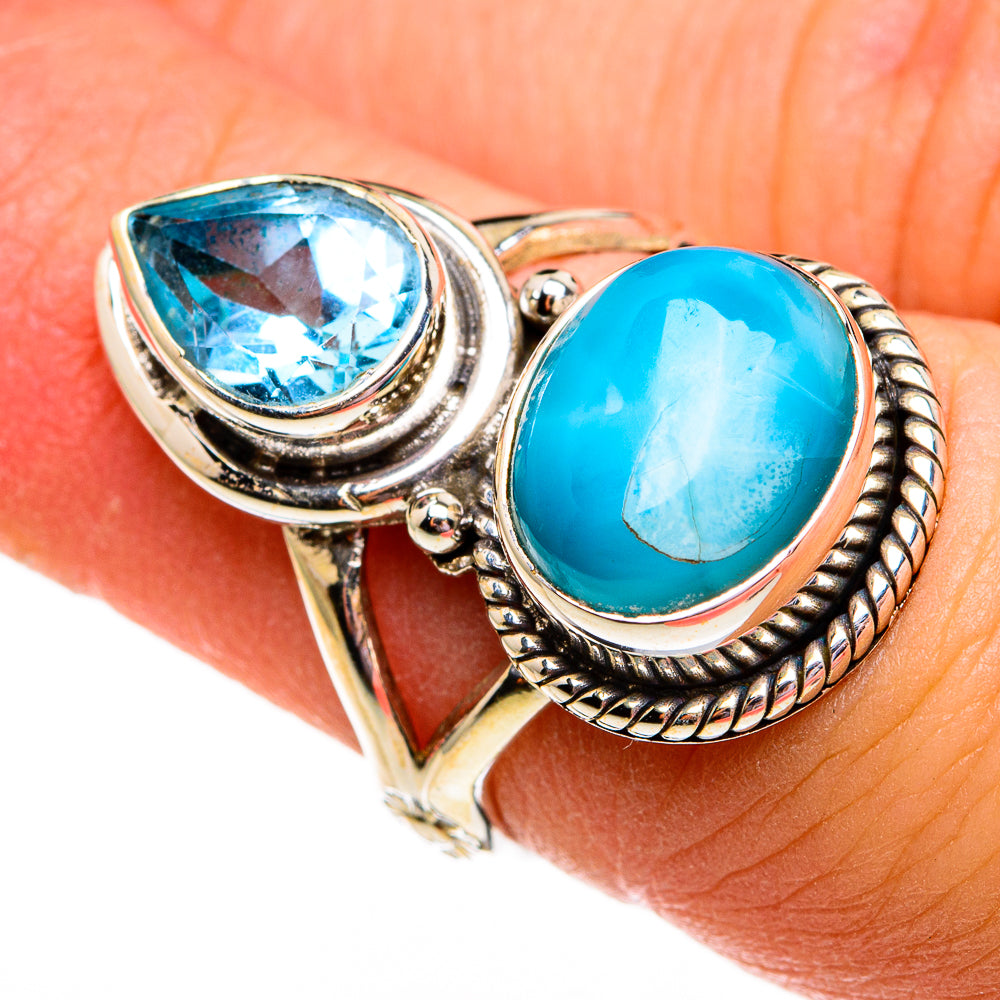 Larimar Rings handcrafted by Ana Silver Co - RING78215