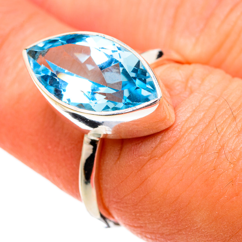 Blue Topaz Rings handcrafted by Ana Silver Co - RING78216