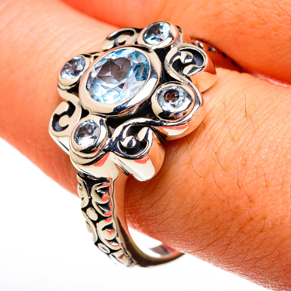 Blue Topaz Rings handcrafted by Ana Silver Co - RING78218