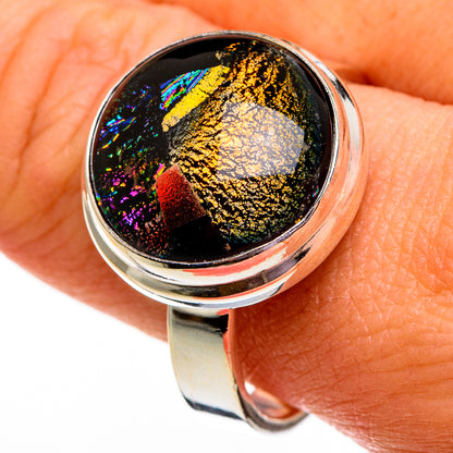 Dichroic Glass Rings handcrafted by Ana Silver Co - RING78238