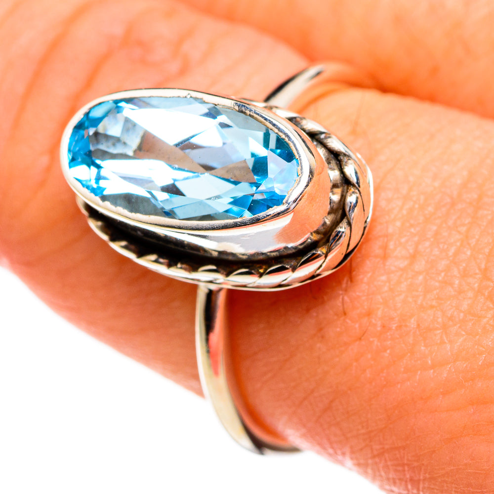 Blue Topaz Rings handcrafted by Ana Silver Co - RING78249