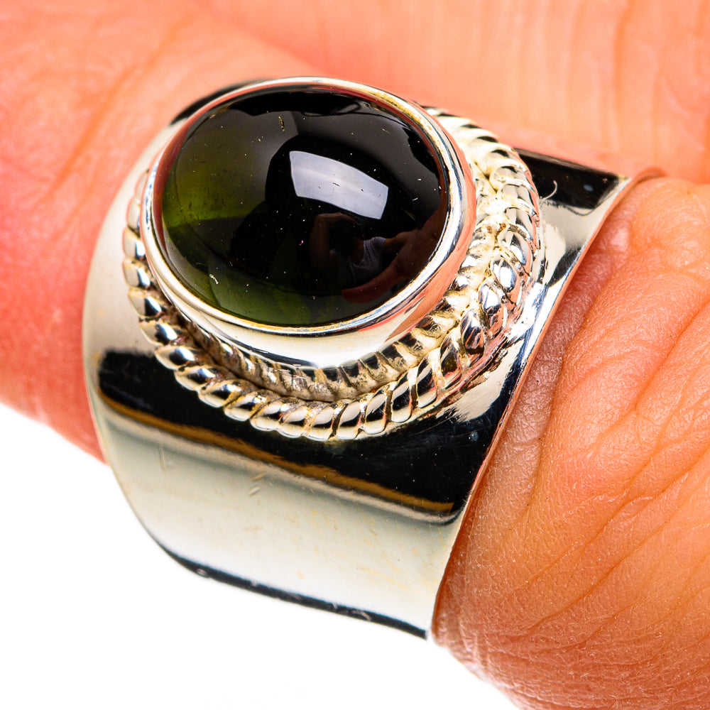 Green Tourmaline Rings handcrafted by Ana Silver Co - RING78251
