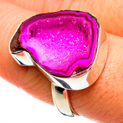 Pink Geode Slice Rings handcrafted by Ana Silver Co - RING78256