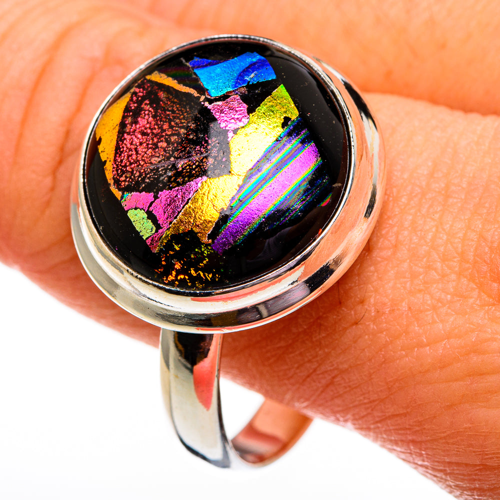 Dichroic Glass Rings handcrafted by Ana Silver Co - RING78271