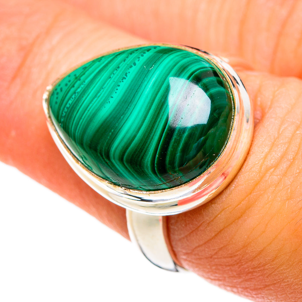 Malachite Rings handcrafted by Ana Silver Co - RING78278