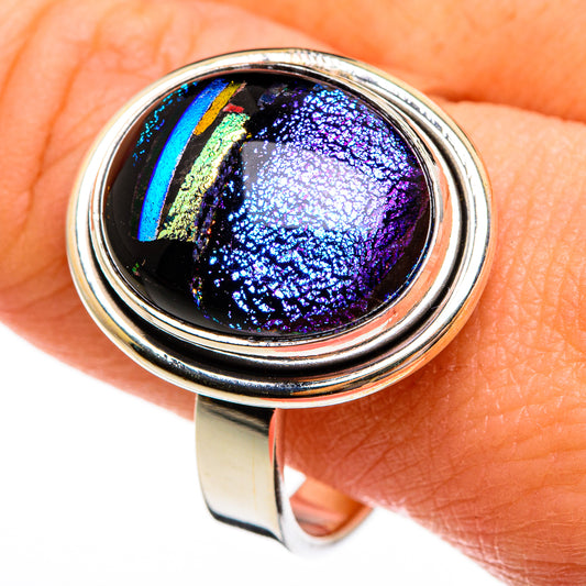 Dichroic Glass Rings handcrafted by Ana Silver Co - RING78298