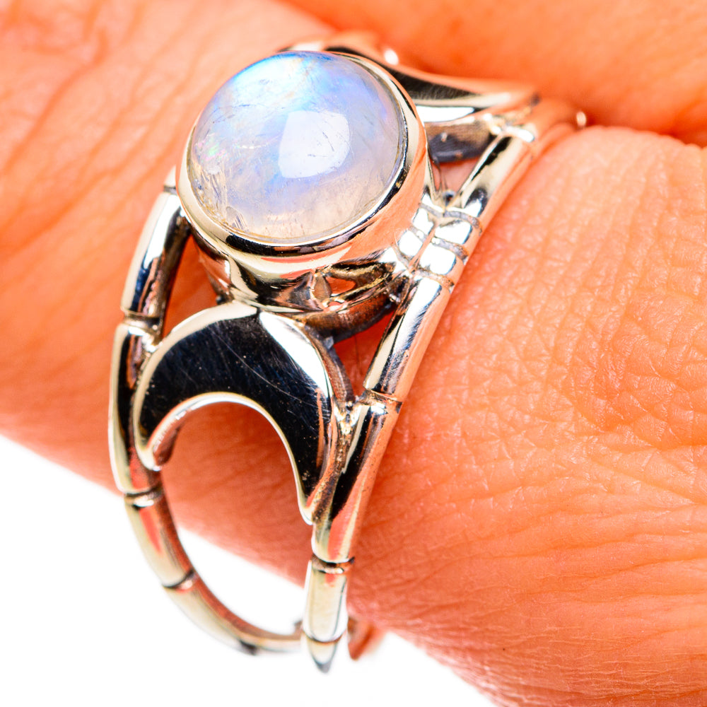 Rainbow Moonstone Rings handcrafted by Ana Silver Co - RING78322