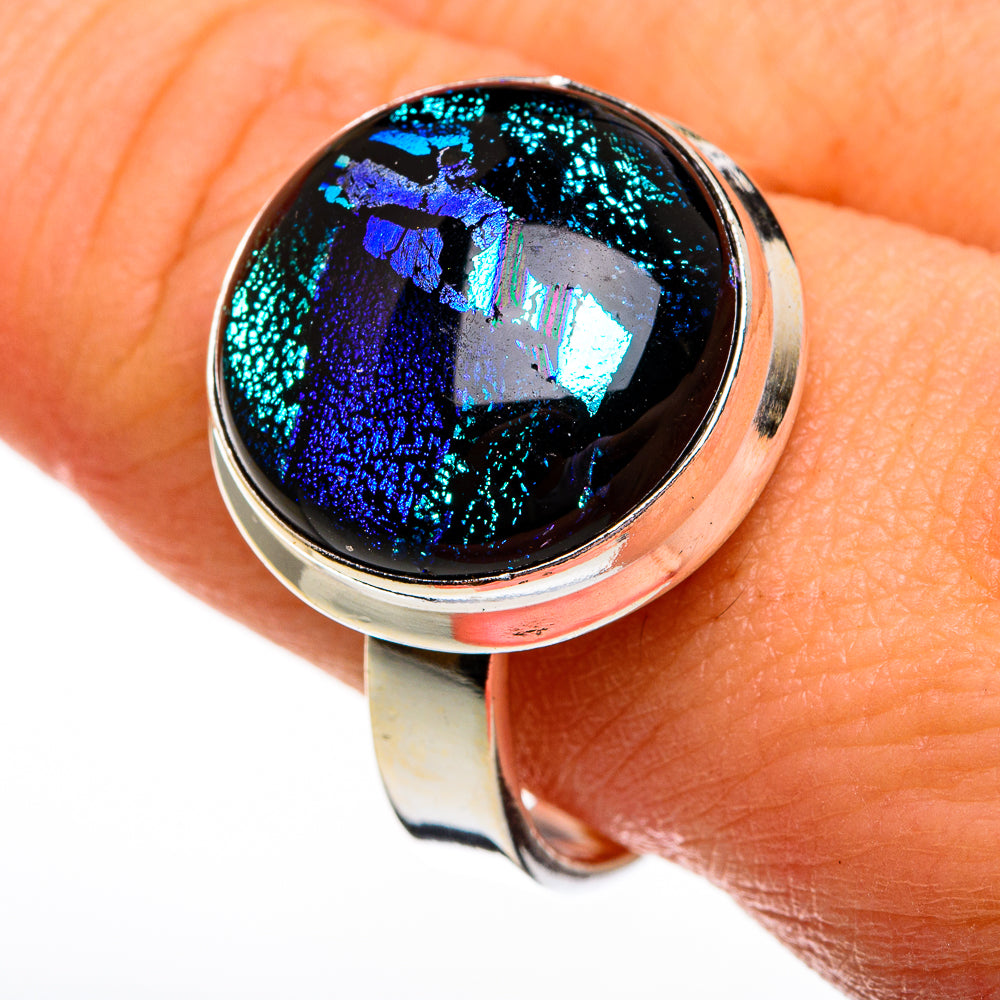 Dichroic Glass Rings handcrafted by Ana Silver Co - RING78328