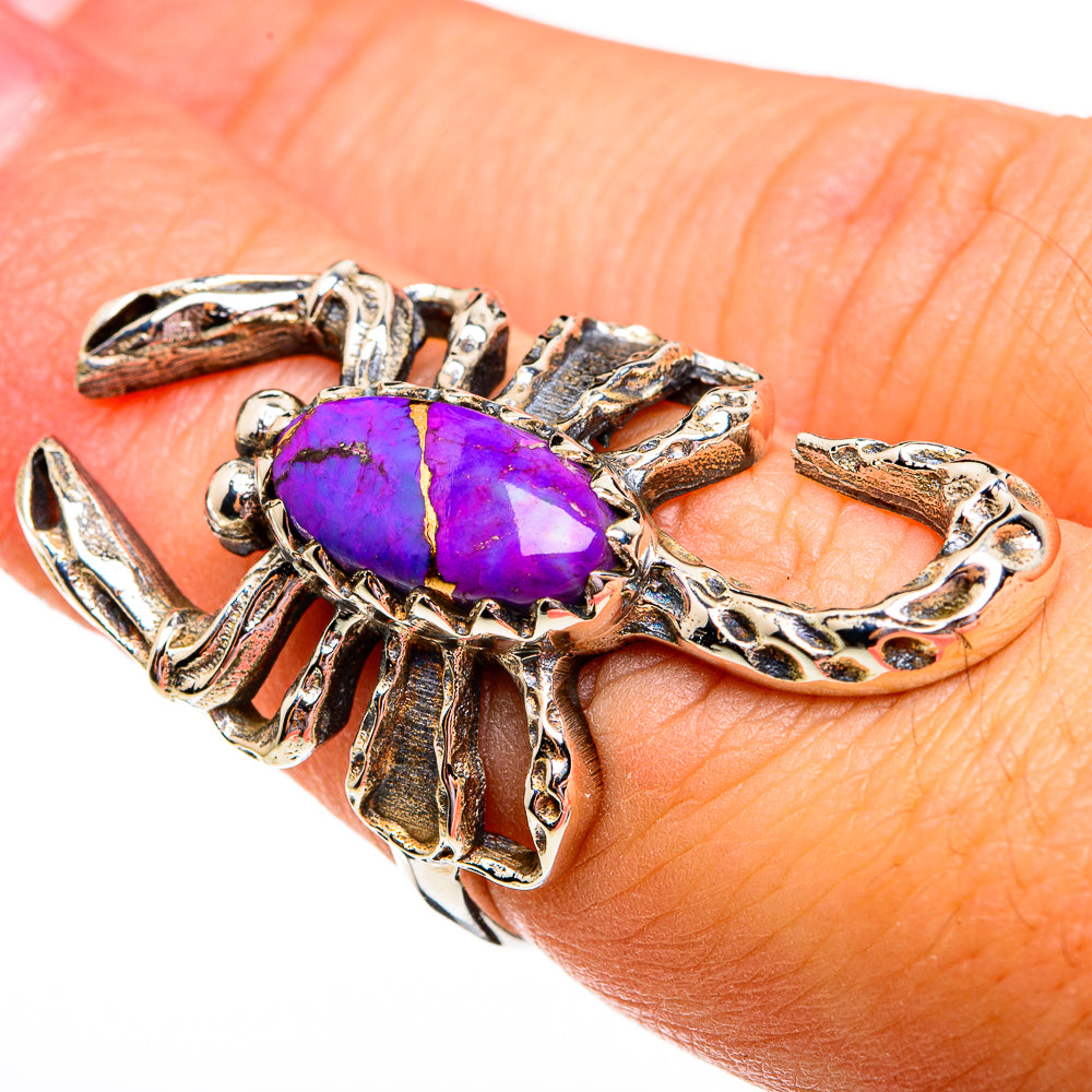 Purple Copper Composite Turquoise Rings handcrafted by Ana Silver Co - RING78359