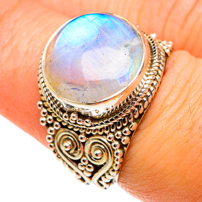 Rainbow Moonstone Rings handcrafted by Ana Silver Co - RING78365
