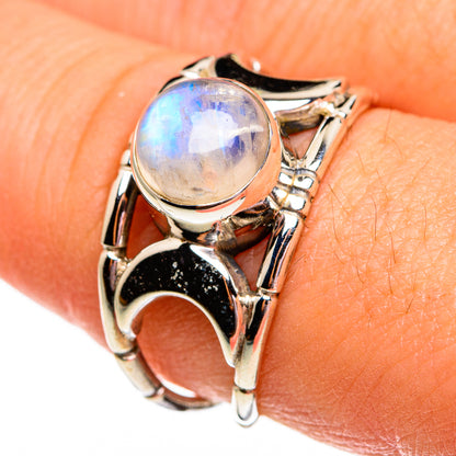 Rainbow Moonstone Rings handcrafted by Ana Silver Co - RING78367