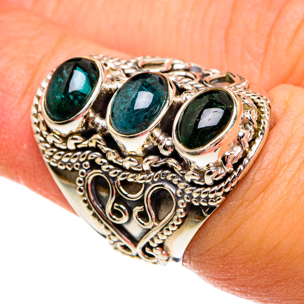 Blue Tourmaline Rings handcrafted by Ana Silver Co - RING78368