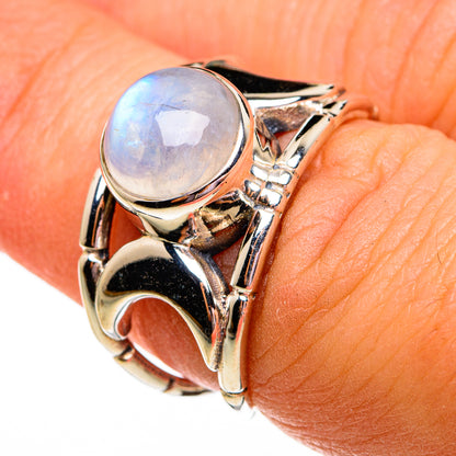 Rainbow Moonstone Rings handcrafted by Ana Silver Co - RING78386