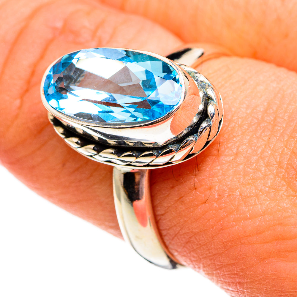 Blue Topaz Rings handcrafted by Ana Silver Co - RING78392