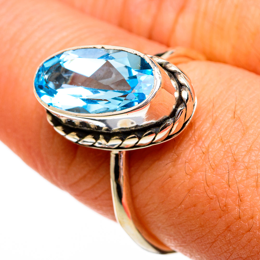 Blue Topaz Rings handcrafted by Ana Silver Co - RING78412