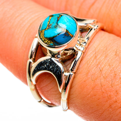 Blue Copper Composite Turquoise Rings handcrafted by Ana Silver Co - RING78429