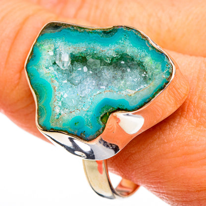 Green Geode Slice Rings handcrafted by Ana Silver Co - RING78472