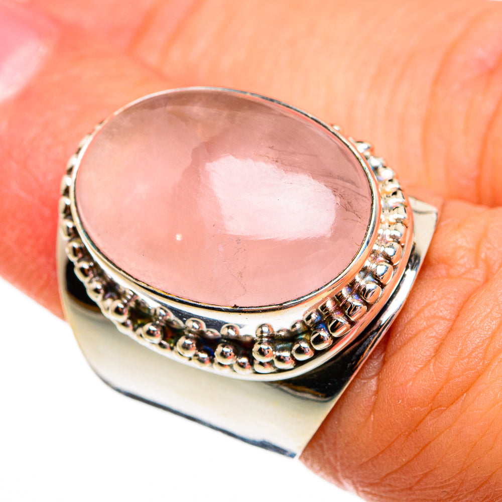 Rose Quartz Rings handcrafted by Ana Silver Co - RING78518