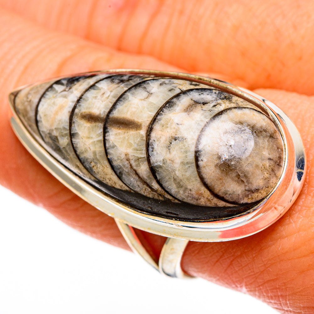 Orthoceras Fossil Rings handcrafted by Ana Silver Co - RING78531