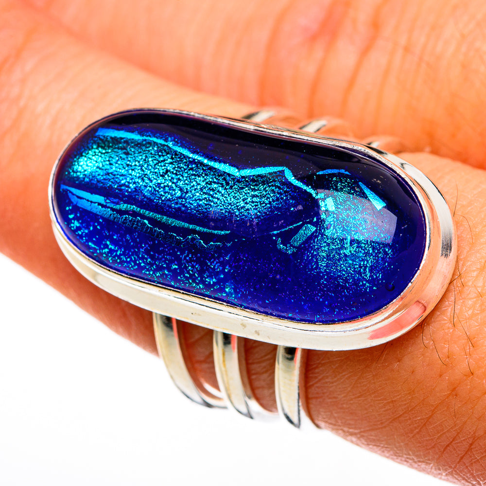 Dichroic Glass Rings handcrafted by Ana Silver Co - RING78538