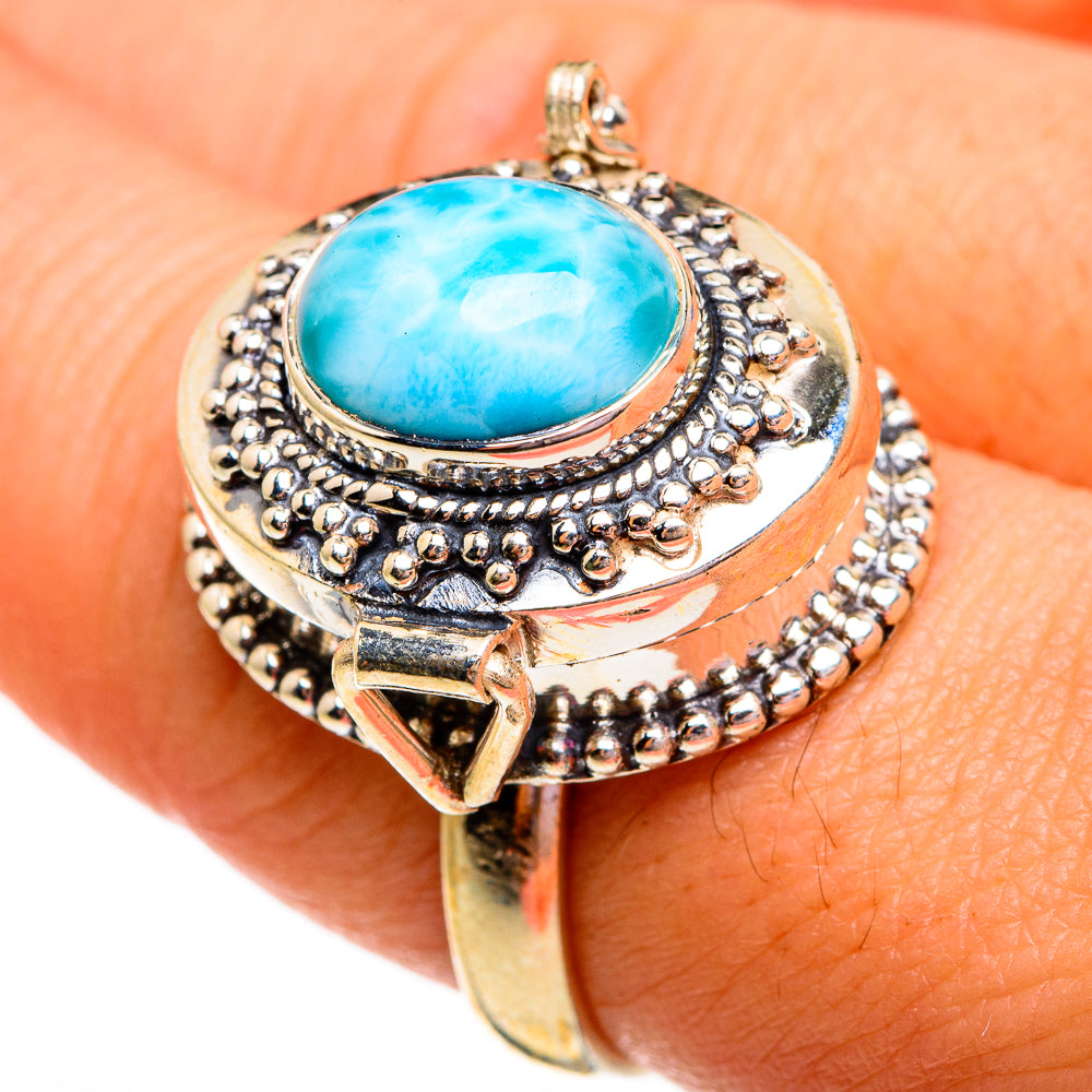 Larimar Rings handcrafted by Ana Silver Co - RING78543