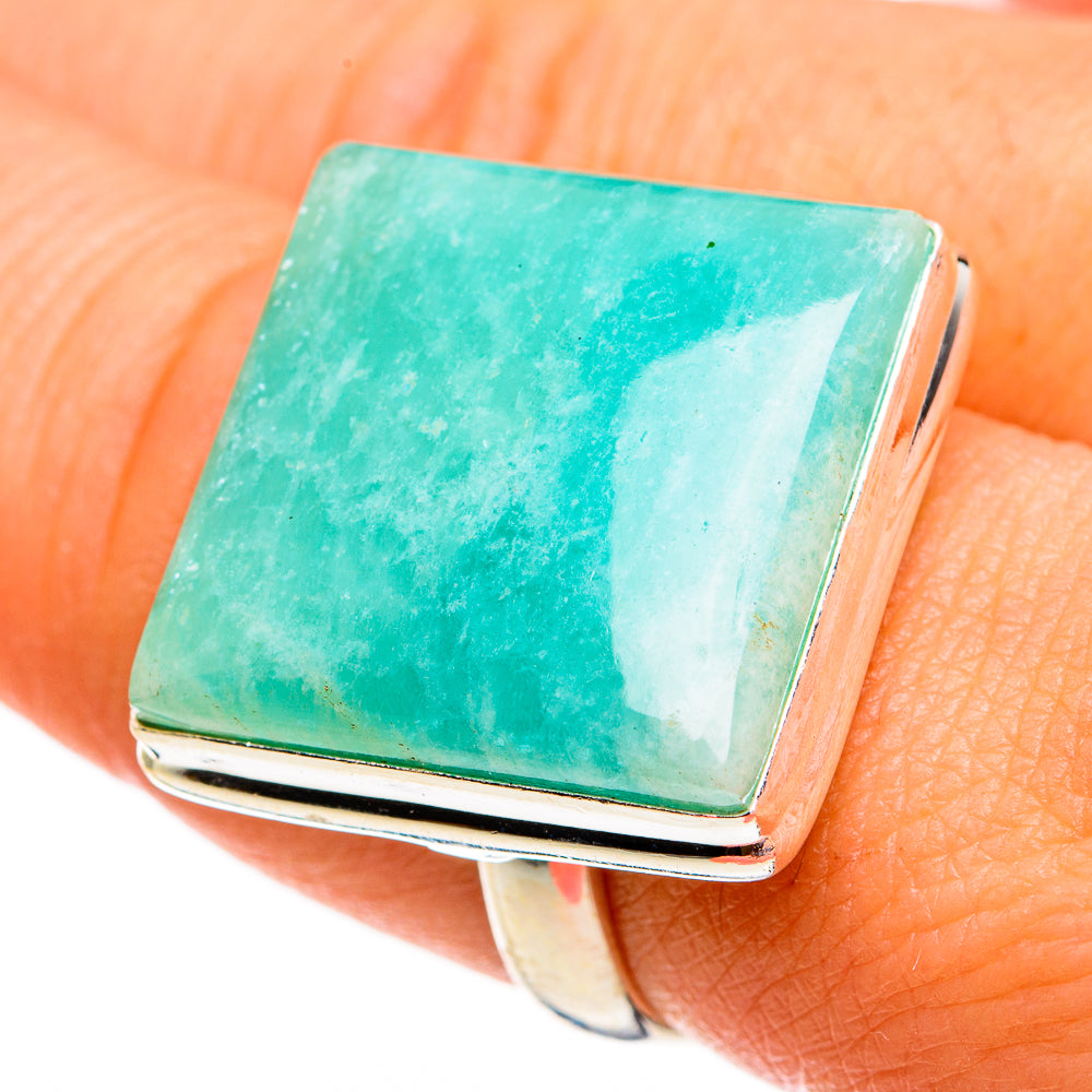 Peruvian Amazonite Rings handcrafted by Ana Silver Co - RING78544