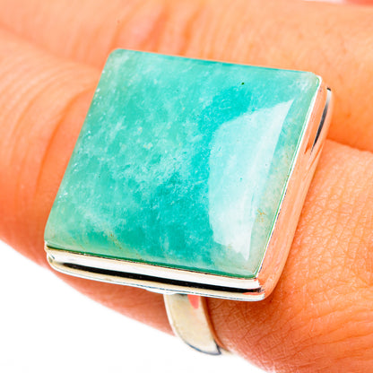 Peruvian Amazonite Rings handcrafted by Ana Silver Co - RING78544