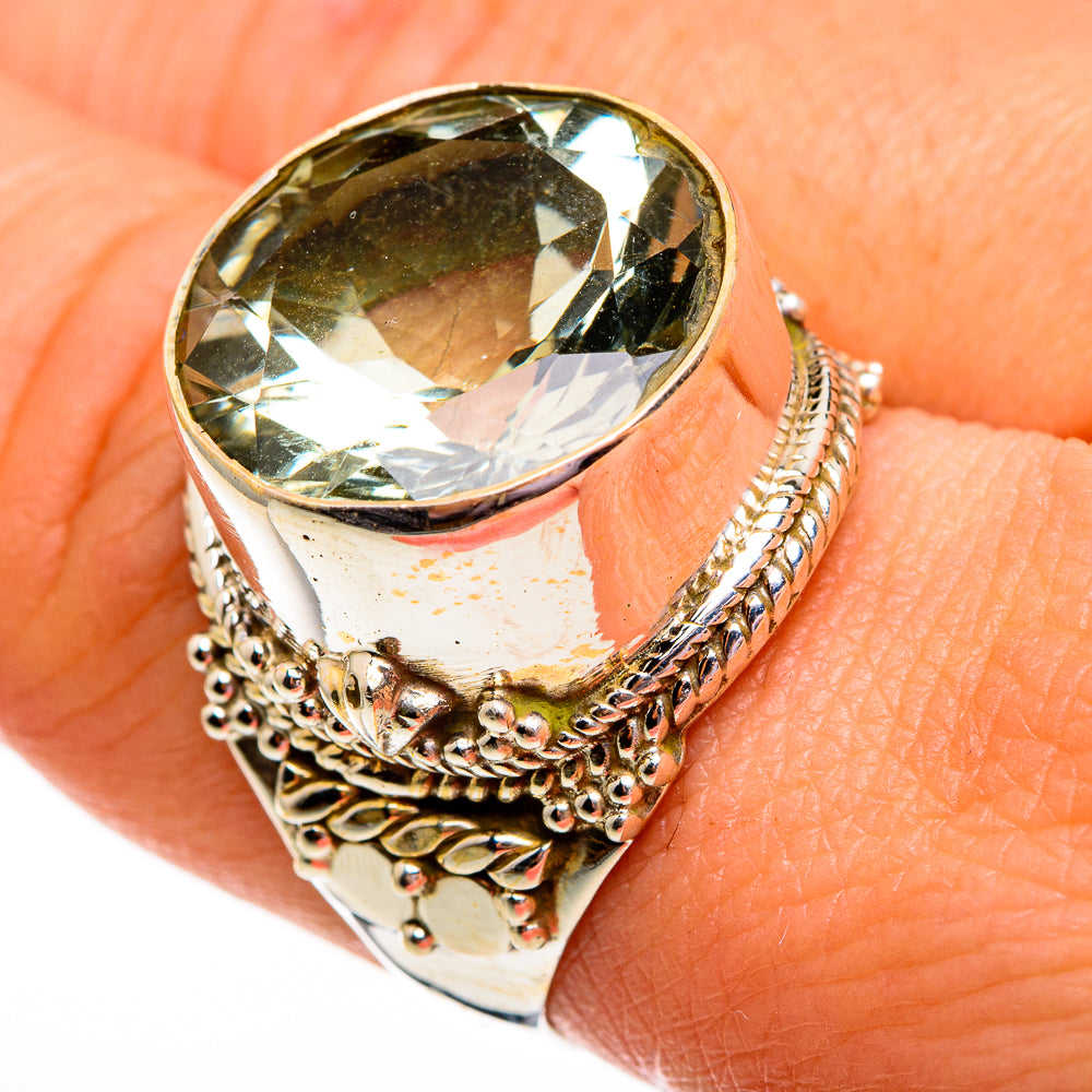 Green Amethyst Rings handcrafted by Ana Silver Co - RING78545