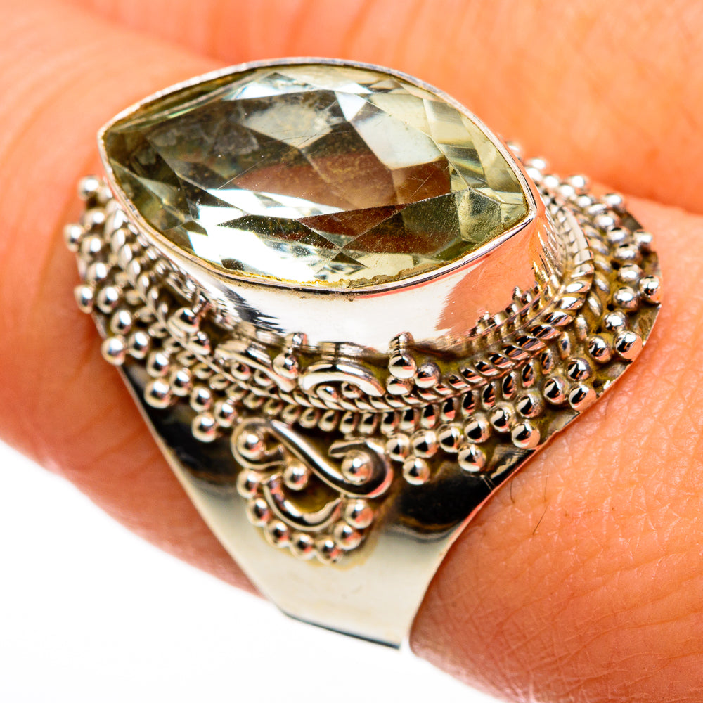 Green Amethyst Rings handcrafted by Ana Silver Co - RING78576