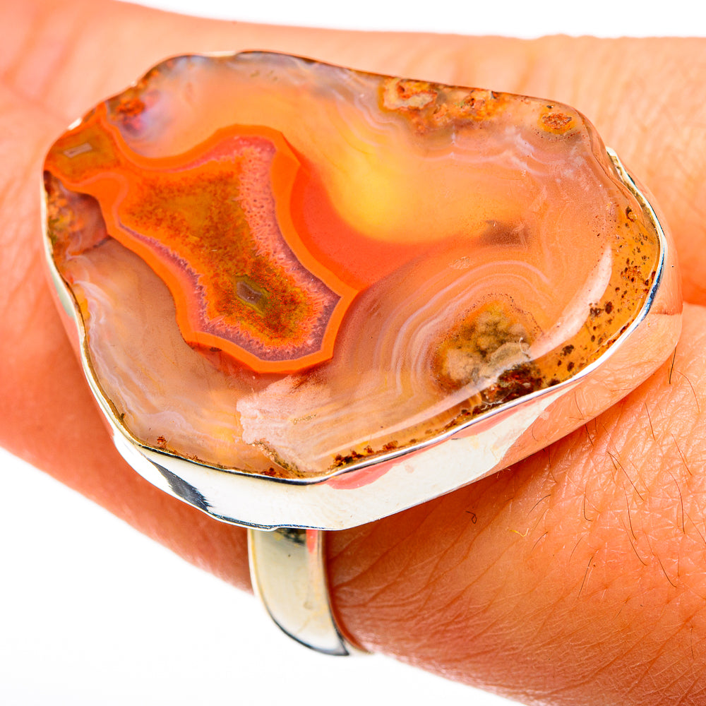 Orange Geode Slice Rings handcrafted by Ana Silver Co - RING78580
