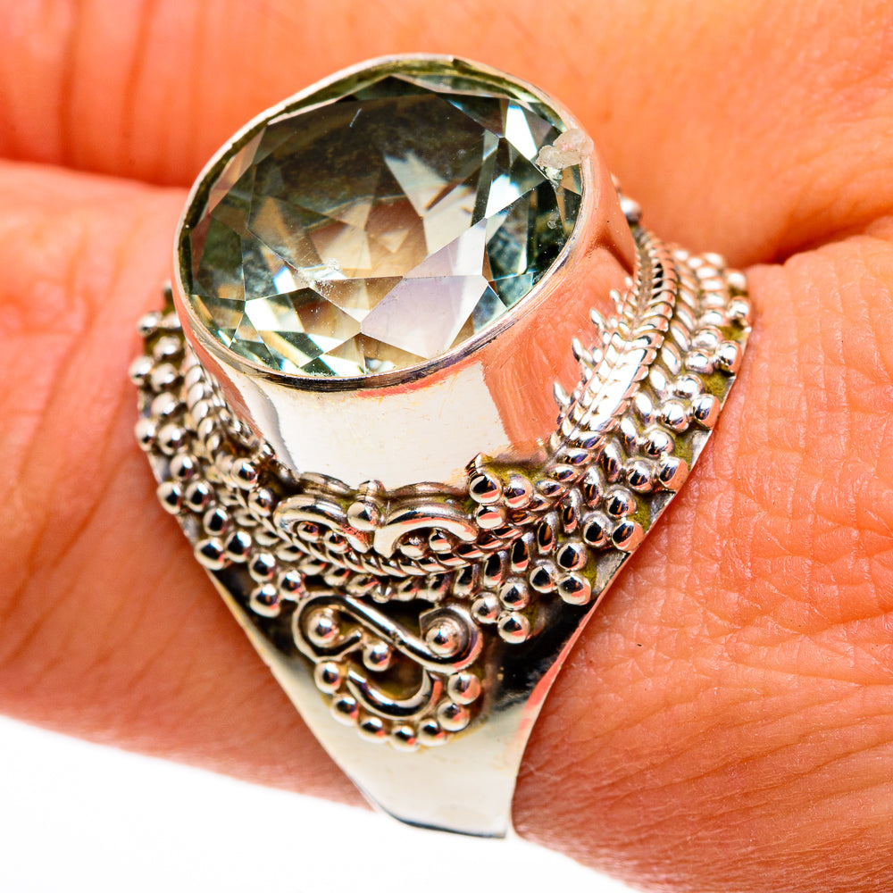 Green Amethyst Rings handcrafted by Ana Silver Co - RING78603