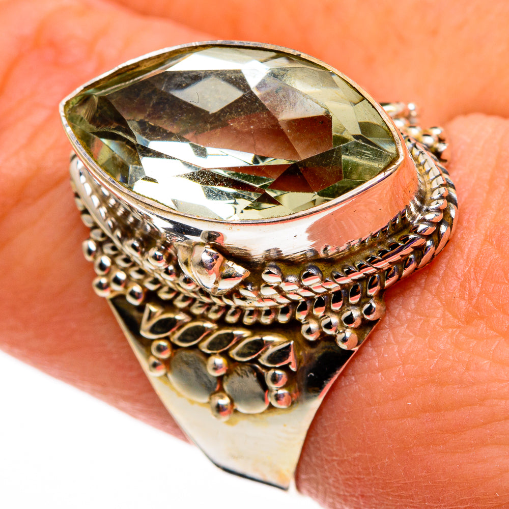 Green Amethyst Rings handcrafted by Ana Silver Co - RING78604