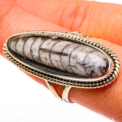 Orthoceras Fossil Rings handcrafted by Ana Silver Co - RING78622
