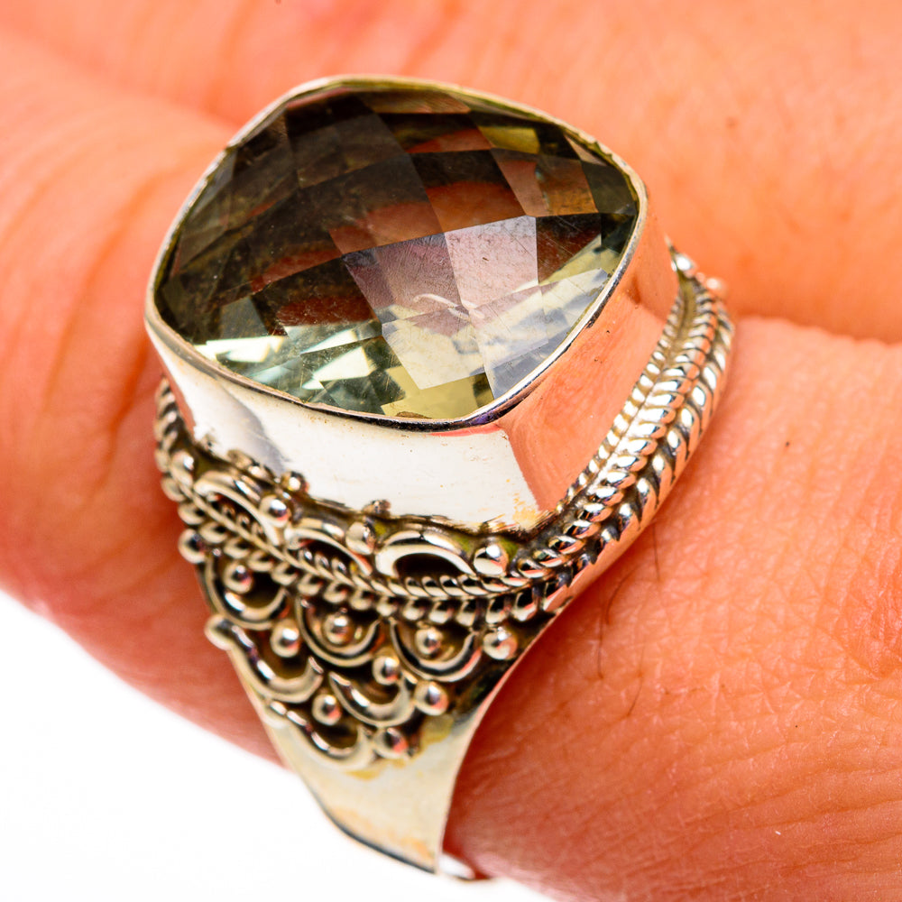 Green Amethyst Rings handcrafted by Ana Silver Co - RING78628