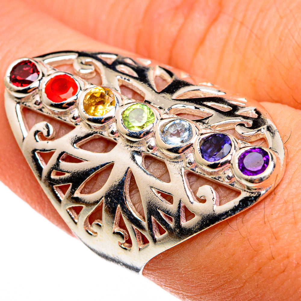Multi-Stone Chakra Rings handcrafted by Ana Silver Co - RING78638