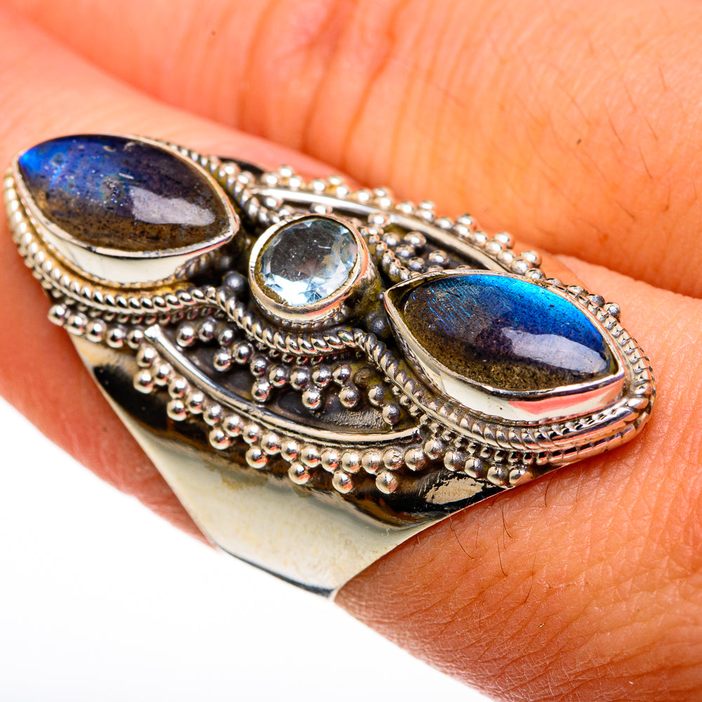 Labradorite Rings handcrafted by Ana Silver Co - RING78648