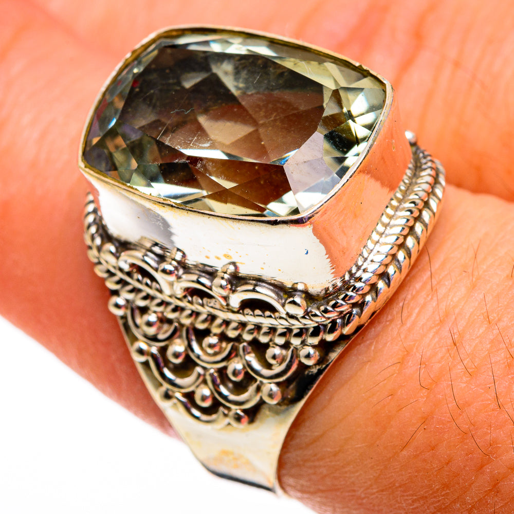 Green Amethyst Rings handcrafted by Ana Silver Co - RING78656