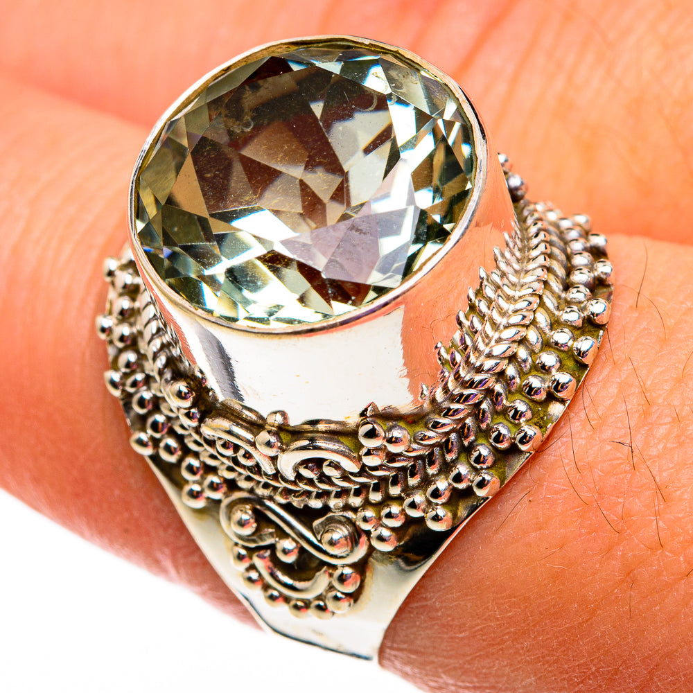Green Amethyst Rings handcrafted by Ana Silver Co - RING78713