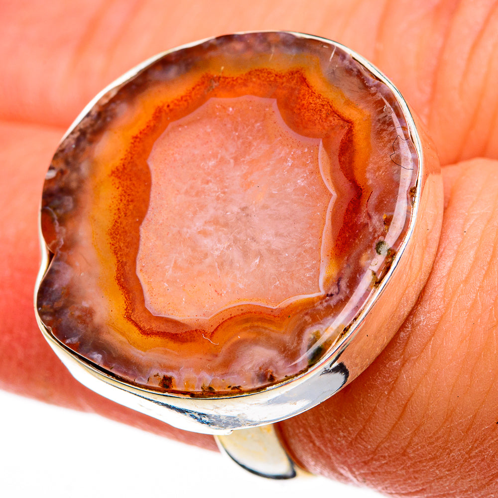 Yellow Geode Slice Rings handcrafted by Ana Silver Co - RING78716