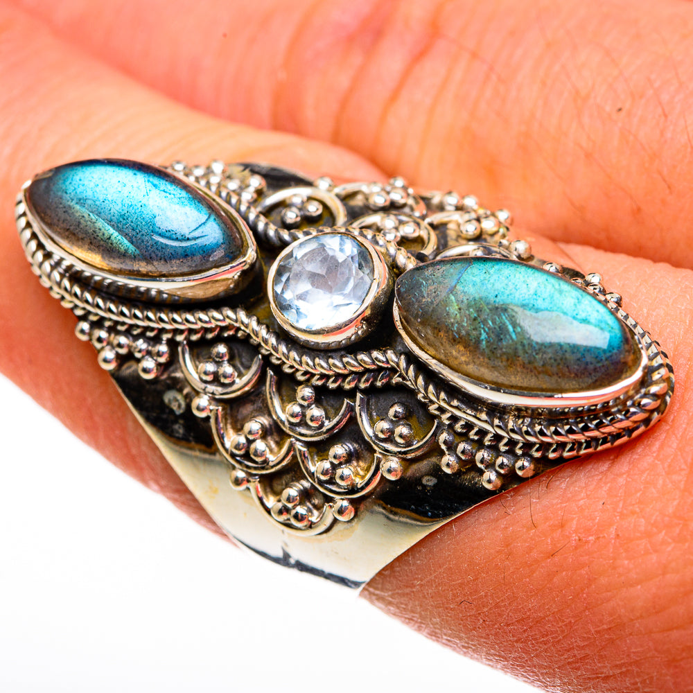 Labradorite Rings handcrafted by Ana Silver Co - RING78749