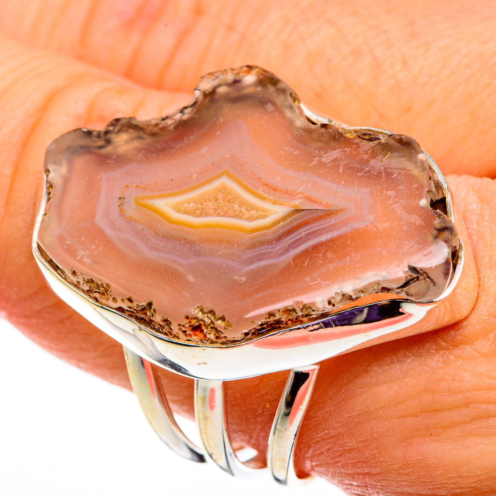 Yellow Geode Slice Rings handcrafted by Ana Silver Co - RING78758