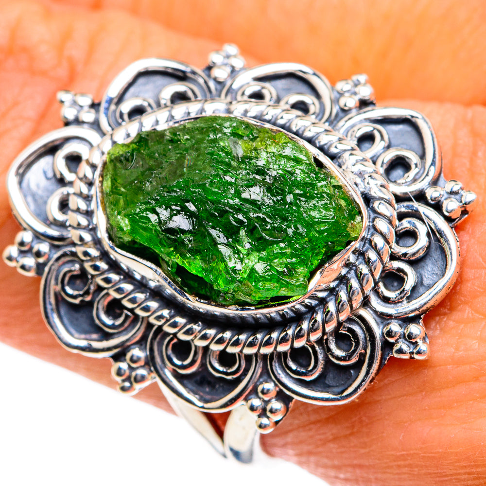 Chrome Diopside Rings handcrafted by Ana Silver Co - RING78775